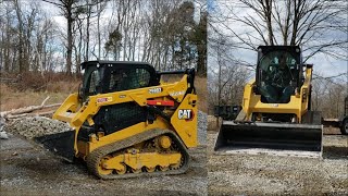 CAT 259D3 Compact Track loader CTL Skid Steer grading gravel driveway [upl. by Sivartal]