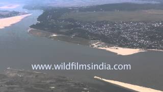 Mighty Brahmaputra river seen aerially [upl. by Taka520]