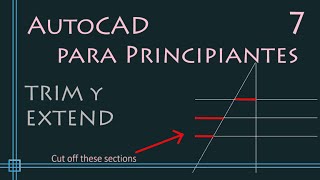 AutoCAD para principiantes  7comandos TRIMRECORTA y EXTENDALARGA Recortar objetos [upl. by Arytal]