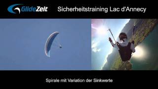 Steilspirale Manövervideo GlideZeit Sicherheitstraining Lac dAnnecy [upl. by Hsirk]