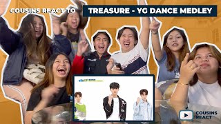 COUSINS REACT TO TREASURE  YG DANCE MEDLEY WEEKLY IDOL EP 522 Ringa Linga Money Good Boy [upl. by Eustache]