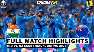 World Cup 2023 SemiFinal Clash IND vs NZ Highlights  CRICKET 24 [upl. by Eiram]