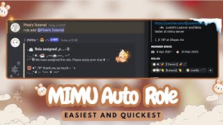 Mimu Autoresponder Embed  Auto Role  Quick and Easy [upl. by Dranreb]