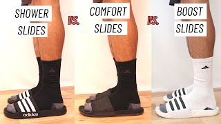 ULTIMATE Adidas Slides Guide  Which Is Best Adilette Shower vs Comfort vs Boost Slides [upl. by Middle]