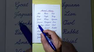 Cursive writing a to z  Animal Names  Cursive letters abcd  Cursive handwriting practice abcd [upl. by Urbannal867]