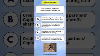 CBSE XII Accountancy MCQs  Retirement of Partner Firm  Accumulated Profits quiz [upl. by Ttevy]