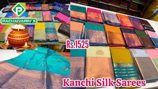 Tnagar Pachaiyappas Kanchipuram Silk Sarees Pongal combo Offer 11 Saree Wedding Budget Silk Rs1525 [upl. by Auqinihs]