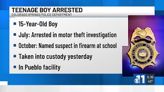 Teenage boy in custody after committing firearms related crimes in Colorado Springs [upl. by Jo]