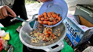 KARNA HUJAN BIKIN TENDA DI PINGGIR SUNGAI BUAT MASAK UDANG GALAH EP1 [upl. by Netsrek]