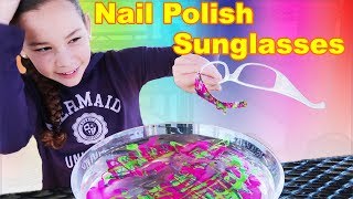 DIY Nail Polish Sunglasses Haschak Sisters [upl. by Canotas]