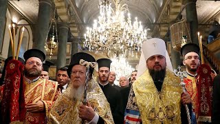 Ukraines Orthodox church granted independence by Ecumenical Patriarch [upl. by Nevar]