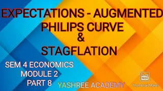 EXPECTATIONS  AUGMENTED PHILIPS CURVE  STAGFLATION  SEM 4 ECONOMICS  MODULE 2 Part 8 [upl. by Anicart]