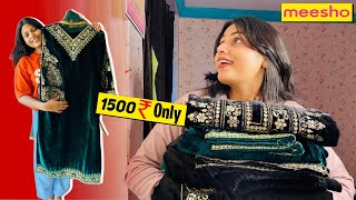 WOW 😱 Best Velvet Kurta Set From MEESHO  Pakistani Velvet Suit  Meesho TRYONHAUL  WinterOutfit [upl. by Kuhn]