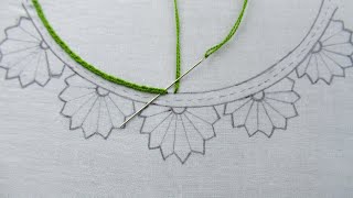 Most demanding hand embroidery neckline design for kurtiNew Kurtis neck embroidery design tutorial [upl. by Blumenfeld407]