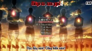 EnA Vietsub  Kara Shinzou wo Sasageyo  LINKED HORIZON  Anime Attack on Titan SS2  OP 1 Loop [upl. by Ayal]