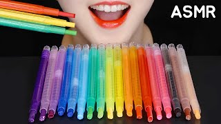 ASMR EDIBLE COLOR PENCILS ASMR SCHOOL SUPPLIES MUKBANG NO TALKING [upl. by Aileon]