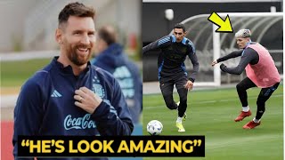 Lionel Messi REACTION to Garnacho Showcased his Amazing Skills in Argentina Training  Man United [upl. by Rennie]