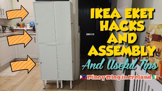 HACKS AND ASSEMBLY OF IKEA EKET CABINET ♧ AND FIND OUT OTHER USEFUL TIPS ♧ JnC CORNER [upl. by Ardeed]