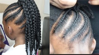 SIMPLE CORNROWS HAIRSTYLES  CROCHET BUN [upl. by Bergwall]