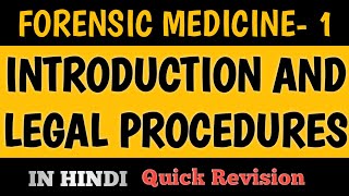 Introduction to Forensic MedicineScience and Legal Procedures  FMT lectures  FMT chapter 1 [upl. by Refinnaj621]