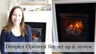 Dimplex Optimyst Fire  Set Up Maintenance and Review  BayportEvandale Model [upl. by Sheffy]