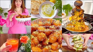 My Favorite Greek Dishes 🍽️🇬🇷Greek Chicken Shawarma Greek Tzaziki Sauce and Greek Loukumades 😋 [upl. by Ettevey]