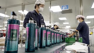 Mass Production Process of Plastic Container and Shampoo Cosmetic Factory in Korea [upl. by Vidal]