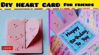 Diy heart 💖 card for friends  FULL TUTORIAL [upl. by Dawaj768]