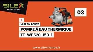 MISE EN ROUTE POMPE A EAU THERMIQUE 52 cm3 SILEX FRANCE® 15 m³heure [upl. by Okihsoy442]