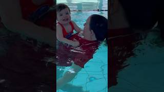 Baby Swim Learning To Grip On To SShirt swimming pool babyswimming swim [upl. by Celio]