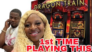 GAMBLE WITH PEACH 🍑 PLAYING DRAGON 🐉 TRAIN FOR THE 1st TIME AT SEMINOLE HARD ROCK CASINO 🎰 TAMPA FL [upl. by Aldred]