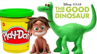 Dinosaurs Play Doh Stop Motion  Disney The Good Dinosaur Play Doh Cartoon [upl. by Bork]