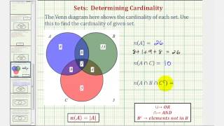 Ex Determine Cardinality of Various Sets Given a Venn Diagram of Three Sets [upl. by Hcnarb]