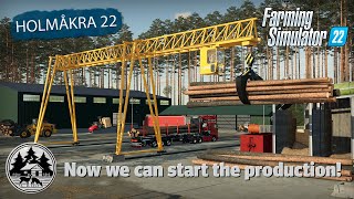 CLEARING LAND AND BUILDING OUR OWN SAWMILL  FS22  Forestry  Holmåkra 22  Timelapse  E08 [upl. by Lulita]