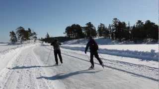 Tour Ice Skating National Park Porosalmi Finland [upl. by Pedaiah]