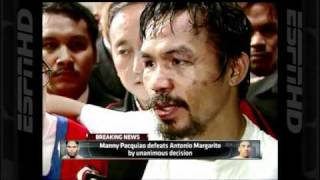 Manny Pacquiao vs Antonio Margarito Post Fight Interview [upl. by Arrik937]