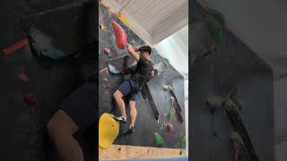 Kevin on layback traverse start red tape climbing bouldering indoorclimbing rockclimbing [upl. by Ardnek]