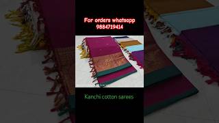 Kanchi Cotton Sarees  100 Count Sarees with Running blouse trendzapparels [upl. by Utimer]