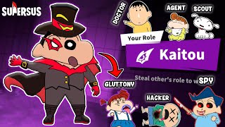 Shinchan became kaitou in super sus and stealing roles 😱🔥  shinchan playing among us 3d 😂🔥  funny [upl. by Abas449]