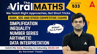 Bank Exams  Simplification  Number Series  Inequality  Arithmetic amp DI By Navneet Tiwari [upl. by Inoek]