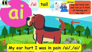 Digraph ai Jolly Phonics Song with LyricsSound and Action [upl. by Mayman]