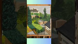 I painted the view from my window My acrylic painting progress start to finish acryliclandscape [upl. by Ludwig]