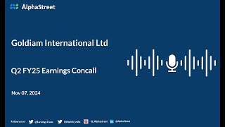 Goldiam International Ltd Q2 FY202425 Earnings Conference Call [upl. by Ellegna]