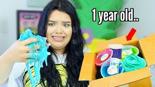 unboxing a 1 Year old Slime Package [upl. by Efron70]