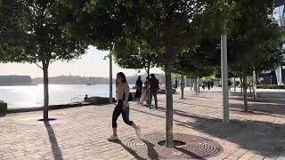 Foreshore walkway from Barangaroo wharf to Barangaroo Reserve Sydney Australia Todayisthepresent [upl. by Ivana]