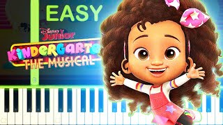 KINDERGARTEN THE MUSICAL THEME  EASY Piano Tutorial [upl. by Hadeis]