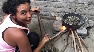 ASANDO SEMILLAS DE MARANON  pepa y mereyCANGREJERA EL SALVADOR HOW TO COOK NUEZ DE LA INDIA [upl. by Edmunda]