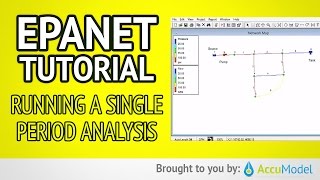 EPANET Tutorial 0207  Running a Single Period Analysis  Hydraulic Modeling [upl. by Ramad]