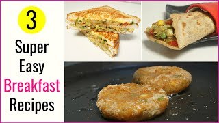 सुबह का नाश्ता या बच्चों का टिफिन  मात्र 5 मिनट में बनाये  3 Breakfast Recipes  CookWithNisha [upl. by Yellek608]