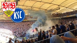 VFB Stuttgart vs Karlsruher SC KSC  Derby Choreografie  Ausschreitungen der Ultras Vollkontakt [upl. by Leonanie]